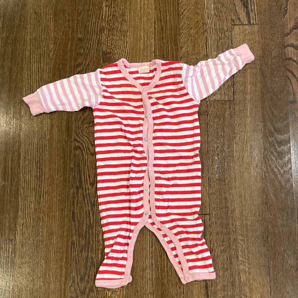 Giggle Better Basics Red and Pink Striped onesie